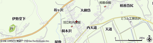 秋田県北秋田市坊沢（大柳岱屋敷）周辺の地図