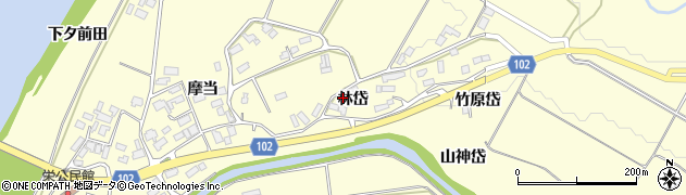 秋田県北秋田市栄林岱周辺の地図