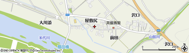 秋田県大館市山館（屋敷尻）周辺の地図