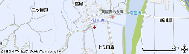 秋田県鹿角市花輪（上ミ田表）周辺の地図