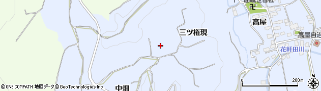 秋田県鹿角市花輪（三ツ権現）周辺の地図