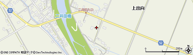 秋田県大館市二井田（上出向）周辺の地図