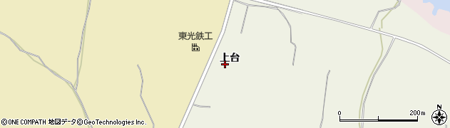 秋田県大館市二井田上台124周辺の地図