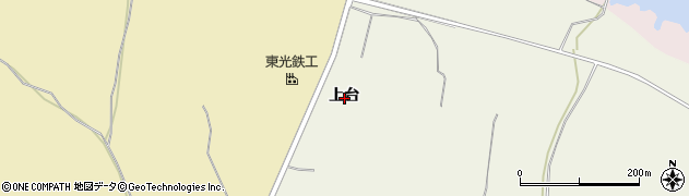 秋田県大館市二井田上台周辺の地図