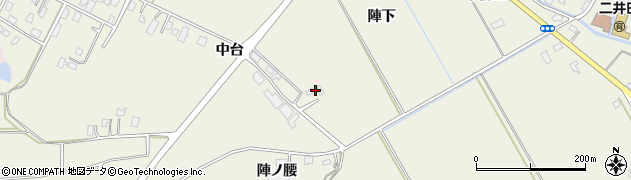 秋田県大館市二井田陣下周辺の地図