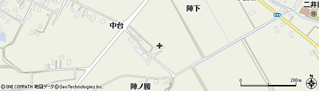 秋田県大館市二井田（陣下）周辺の地図