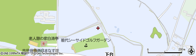 秋田県能代市落合（下台）周辺の地図
