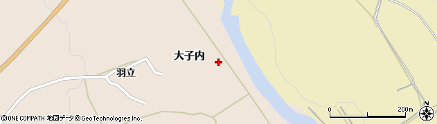 秋田県大館市大子内（羽立下）周辺の地図