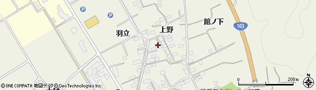 秋田県大館市山館上野周辺の地図