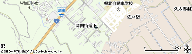 秋田県北秋田市坊沢（深関街道下）周辺の地図