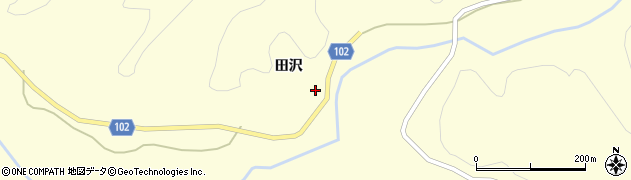 秋田県北秋田市栄（田沢）周辺の地図