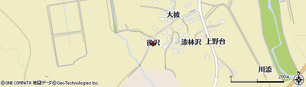 秋田県大館市大披（後沢）周辺の地図