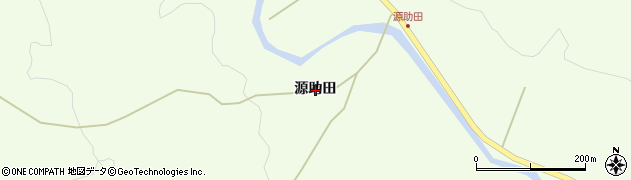 秋田県能代市二ツ井町梅内源助田周辺の地図