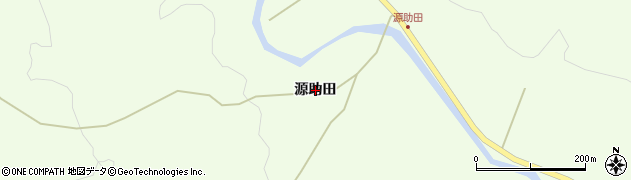 秋田県能代市二ツ井町梅内（源助田）周辺の地図