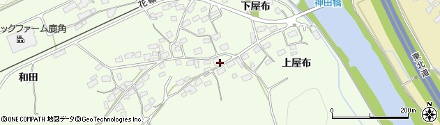秋田県鹿角市十和田末広（上屋布）周辺の地図