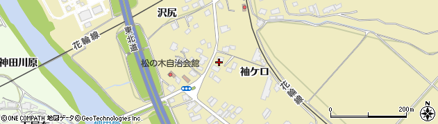 秋田県鹿角市十和田錦木（袖ケ口）周辺の地図