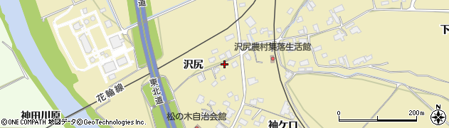 秋田県鹿角市十和田錦木（沢尻）周辺の地図