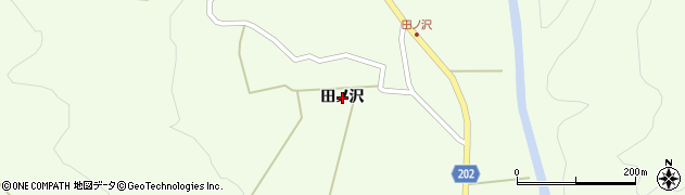 秋田県能代市二ツ井町梅内（田ノ沢）周辺の地図