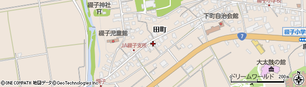 秋田県北秋田市綴子田町周辺の地図