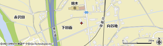 秋田県鹿角市十和田錦木（下田面）周辺の地図