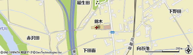 鹿角市役所十和田市民センター　錦木地区市民センター周辺の地図