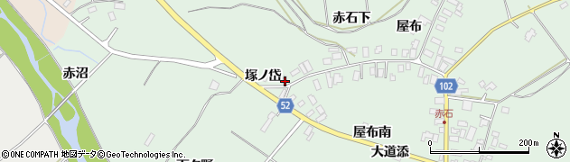 秋田県大館市赤石屋布南102周辺の地図