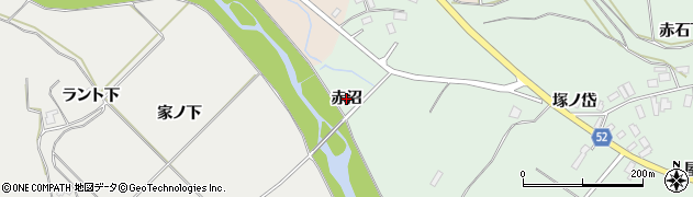 秋田県大館市赤石（赤沼）周辺の地図