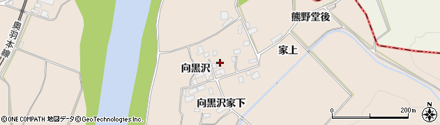 秋田県北秋田市綴子向黒沢周辺の地図