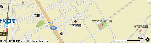 秋田県鹿角市十和田錦木（下野添）周辺の地図