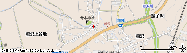 秋田県北秋田市綴子往還下周辺の地図