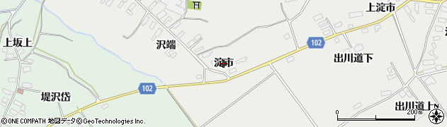 秋田県大館市櫃崎（淀市）周辺の地図