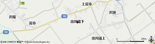 秋田県大館市櫃崎出川道下周辺の地図