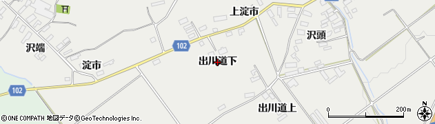 秋田県大館市櫃崎（出川道下）周辺の地図