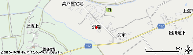 秋田県大館市櫃崎（沢端）周辺の地図