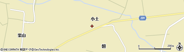 秋田県能代市磐（小土）周辺の地図