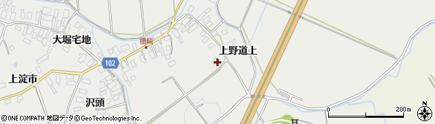 秋田県大館市櫃崎（上野道下）周辺の地図