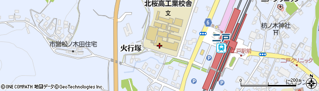岩手県二戸市石切所火行塚周辺の地図