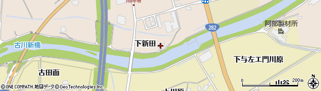 秋田県鹿角市十和田毛馬内（下新田）周辺の地図