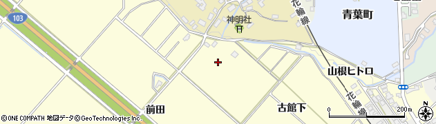 秋田県大館市小館花古館下周辺の地図