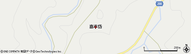 秋田県藤里町（山本郡）大沢（嘉平岱）周辺の地図