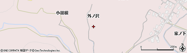 秋田県鹿角市十和田瀬田石（外ノ沢）周辺の地図
