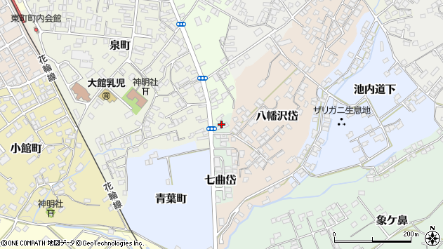 〒017-0824 秋田県大館市七曲岱の地図