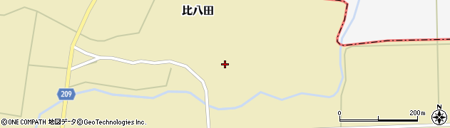 秋田県能代市比八田（五郎左エ門沢）周辺の地図