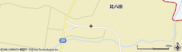 秋田県能代市比八田（八幡下）周辺の地図