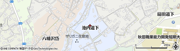 秋田県大館市池内道下周辺の地図