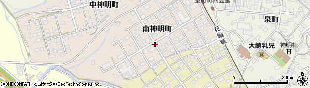 秋田県大館市南神明町周辺の地図