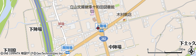 秋田県鹿角市十和田毛馬内上陣場74周辺の地図