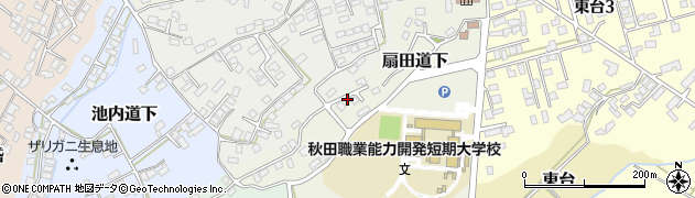 秋田県大館市扇田道下周辺の地図