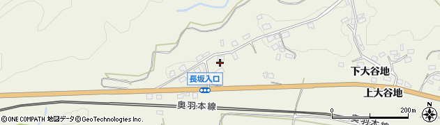 秋田県大館市長坂屋敷周辺の地図