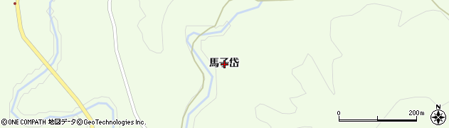秋田県能代市二ツ井町梅内馬子岱周辺の地図